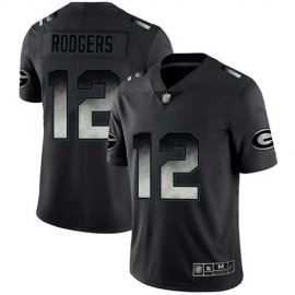 Nike Green Bay Packers #12 Aaron Rodgers Black Mens Stitched NFL Vapor Untouchable Limited Smoke Fashion Jersey