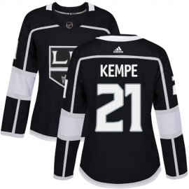 Adidas Los Angeles Kings #21 Mario Kempe Black Home Authentic Womens Stitched NHL Jersey