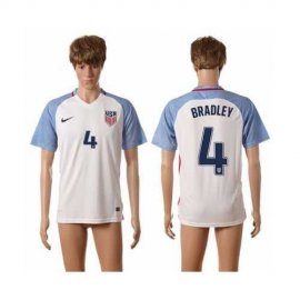 USA #4 Bradley Home Soccer Country Jersey
