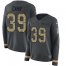 Nike Baltimore Ravens #39 Brandon Carr Anthracite Salute to Service Womens Stitched NFL Limited Therma Long Sleeve Jersey