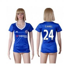 Womens Chelsea #24 Cahill Home Soccer Club Jersey