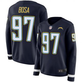 Nike Los Angeles Chargers #97 Joey Bosa Navy Blue Team Color Womens Stitched NFL Limited Therma Long Sleeve Jersey