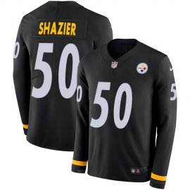 Nike Pittsburgh Steelers #50 Ryan Shazier Black Team Color Mens Stitched NFL Limited Therma Long Sleeve Jersey