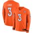 Nike Denver Broncos #3 Drew Lock Orange Team Color Mens Stitched NFL Limited Therma Long Sleeve Jersey