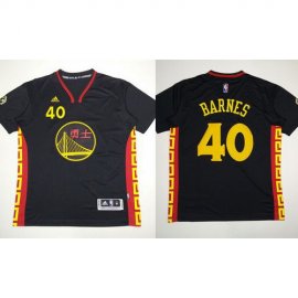 Warriors #40 Harrison Barnes Black Slate Chinese New Year Stitched NBA Jersey