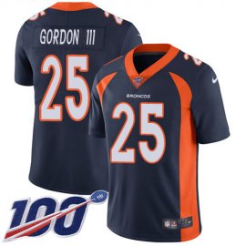 Nike Denver Broncos #25 Melvin Gordon III Navy Blue Alternate Mens Stitched NFL 100th Season Vapor Untouchable Limited Jersey
