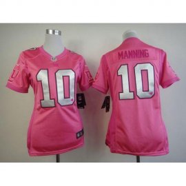 Nike New York Giants #10 Eli Manning Pink Womens Be Luvd Stitched NFL Elite Jersey