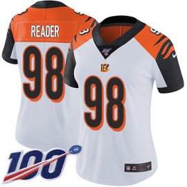 Nike Cincinnati Bengals #98 D.J. Reader White Womens Stitched NFL 100th Season Vapor Untouchable Limited Jersey