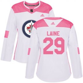 Adidas Winnipeg Jets #29 Patrik Laine White/Pink Authentic Fashion Womens Stitched NHL Jersey