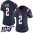 Nike New England Patriots #2 Brian Hoyer Navy Blue Womens Stitched NFL Limited Rush 100th Season Jersey