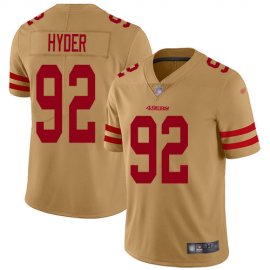 Nike San Francisco 49ers #92 Kerry Hyder Gold Mens Stitched NFL Limited Inverted Legend Jersey