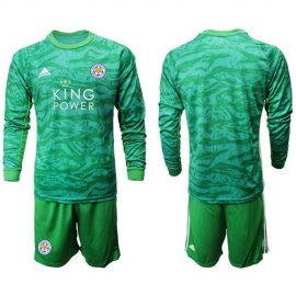 Leicester City Blank Green Goalkeeper Long Sleeves Soccer Club Jersey