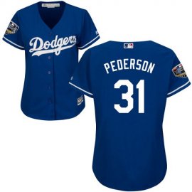 Los Angeles Dodgers #31 Joc Pederson Blue Alternate 2018 World Series Womens Stitched MLB Jersey