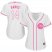 Chicago Cubs #14 Ernie Banks White/Pink Fashion Womens Stitched MLB Jersey