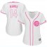 Chicago Cubs #14 Ernie Banks White/Pink Fashion Womens Stitched MLB Jersey