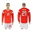 Russia #21 Erokhin Red Home Long Sleeves Soccer Country Jersey