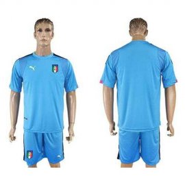 Italy Blank Blue Goalkeeper Soccer Country Jersey