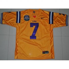 LSU Tigers 7 Trynn Mathieu Golden 2012 BCS Patch College Football Jersey
