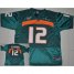 Miami Hurricanes 12 Jacory Harris Green College Football Jersey