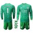 Leicester City #1 Schmeichel Green Goalkeeper Long Sleeves Kid Soccer Club Jersey