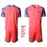 Italy #1 Buffon Pink Goalkeeper Kid Soccer Country Jersey