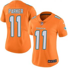 Nike Miami Dolphins #11 DeVante Parker Orange Womens Stitched NFL Limited Rush Jersey