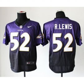 Nike Baltimore Ravens #52 Ray Lewis Purple/Black Mens Stitched NFL Elite Fadeaway Fashion Jersey