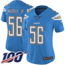 Nike Los Angeles Chargers #56 Kenneth Murray Jr Electric Blue Alternate Womens Stitched NFL 100th Season Vapor Untouchable Limited Jersey
