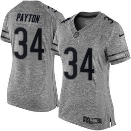 Nike Chicago Bears #34 Walter Payton Gray Womens Stitched NFL Limited Gridiron Gray Jersey