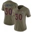 Nike Denver Broncos #30 Phillip Lindsay Olive Womens Stitched NFL Limited 2017 Salute to Service Jersey