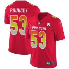 Nike Pittsburgh Steelers #53 Maurkice Pouncey Red Youth Stitched NFL Limited AFC 2018 Pro Bowl Jersey