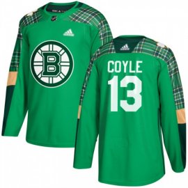 Adidas Boston Bruins #13 Charlie Coyle adidas Green St. Patricks Day Authentic Practice Stitched NHL Jersey