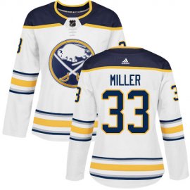 Adidas Buffalo Sabres #33 Colin Miller White Road Authentic Womens Stitched NHL Jersey