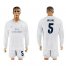 Real Madrid #5 Varane Marine Environmental Protection Home Long Sleeves Soccer Club Jersey