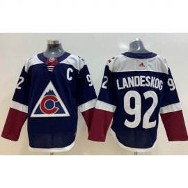 Adidas Colorado Avalanche #92 Gabriel Landeskog Navy Alternate Authentic Stitched NHL Jersey