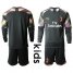 AC Milan Blank Black Goalkeeper Long Sleeves Kid Soccer Club Jersey