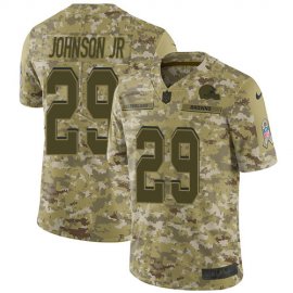 Nike Cleveland Browns #29 Duke Johnson Jr Camo Mens Stitched NFL Limited 2018 Salute To Service Jersey