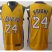 Revolution 30 Los Angeles Lakers 24 Kobe Bryant Yellow Jersey Cheap