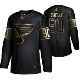 Adidas St. Louis Blues #90 Ryan OReilly Mens 2019 Black Golden Edition Authentic Stitched NHL Jersey