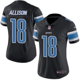 Nike Detroit Lions #18 Geronimo Allison Black Womens Stitched NFL Limited Rush Jersey