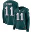 Nike Philadelphia Eagles #11 Carson Wentz Midnight Green Team Color Womens Stitched NFL Limited Therma Long Sleeve Jersey