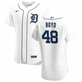 Detroit Tigers #48 Matthew Boyd Mens Nike White Home 2020 Authentic Player MLB Jersey