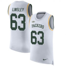 Nike Green Bay Packers #63 Corey Linsley White Mens Stitched NFL Limited Rush Tank Top Jersey
