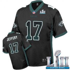 Nike Philadelphia Eagles #17 Alshon Jeffery Black Alternate Super Bowl LII Mens Stitched NFL Elite Drift Fashion Jersey