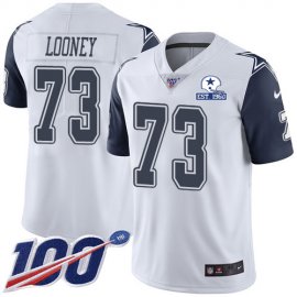 Nike Dallas Cowboys #73 Joe Looney White Mens Stitched With Established In 1960 Patch NFL Limited Rush 100th Season Jersey
