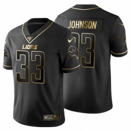 Detroit Lions #33 Kerryon Johnson Mens Nike Black Golden Limited NFL 100 Jersey