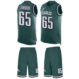 Nike Philadelphia Eagles #65 Lane Johnson Midnight Green Team Color Mens Stitched NFL Limited Tank Top Suit Jersey