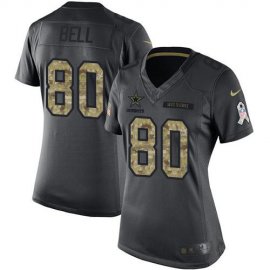 Nike Dallas Cowboys #80 Blake Bell Black Womens Stitched NFL Limited 2016 Salute to Service Jersey