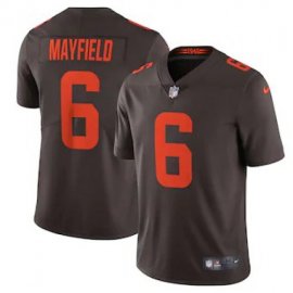 Cleveland Browns #6 Baker Mayfield Mens Nike Brown Alternate 2020 Vapor Limited Jersey