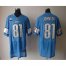 Nike Detroit Lions #81 Calvin Johnson Blue Team Color With C Patch Mens Stitched NFL Elite Jersey